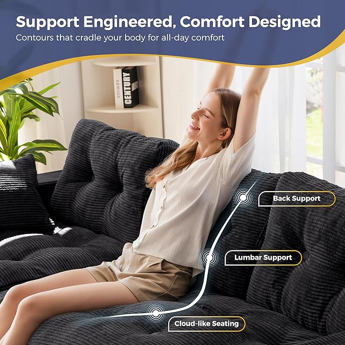 MAXYOYO 104" L Shaped Modular Sectional Sofa - Image 6