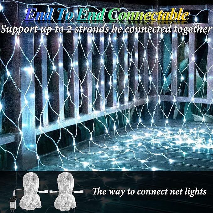 Lovelite 13ft x 13ft Net Lights Outdoor, 400LED Large Gazebo Lights 8 Modes - Image 5