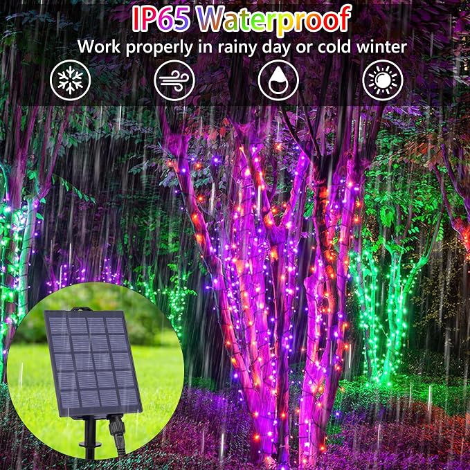 59Ft Solar String Lights Outdoor Waterproof, 18 Colors Changing 150 LED - Image 7