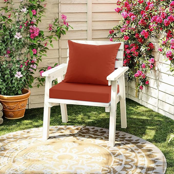 Waterproof Patio Cushions for Outdoor Furniture, Fade Resistant Back Pillow and - Image 2