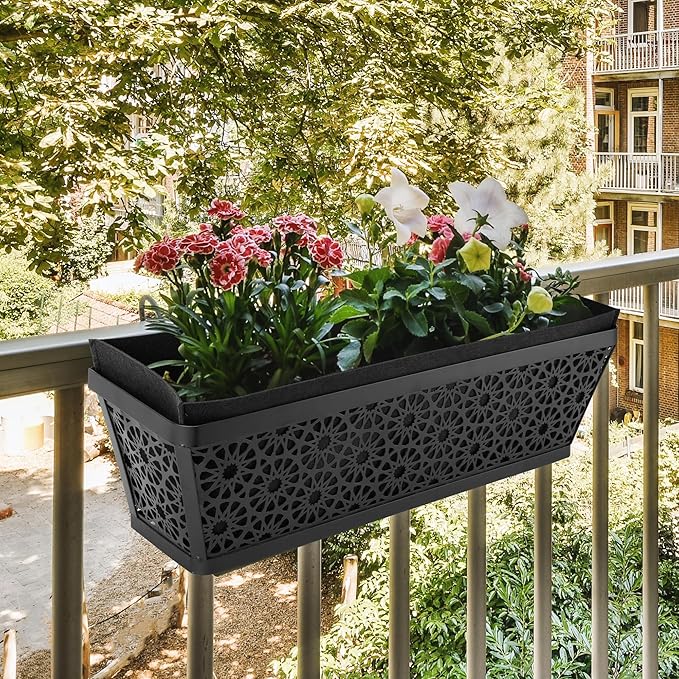 Adnee 2 Pcs 24 Inch Fabric Plant Window Box Liners-Rectangular Non-Woven - Image 6