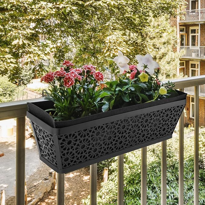 Adnee 4 Pcs 24 Inch Fabric Plant Window Box Liners-Rectangular Non-Woven - Image 6