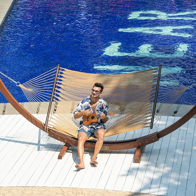 Lazy Daze Hammocks 10.5 FT Double 2 Person Caribbean Rope Hammock, Hand Woven - Image 2