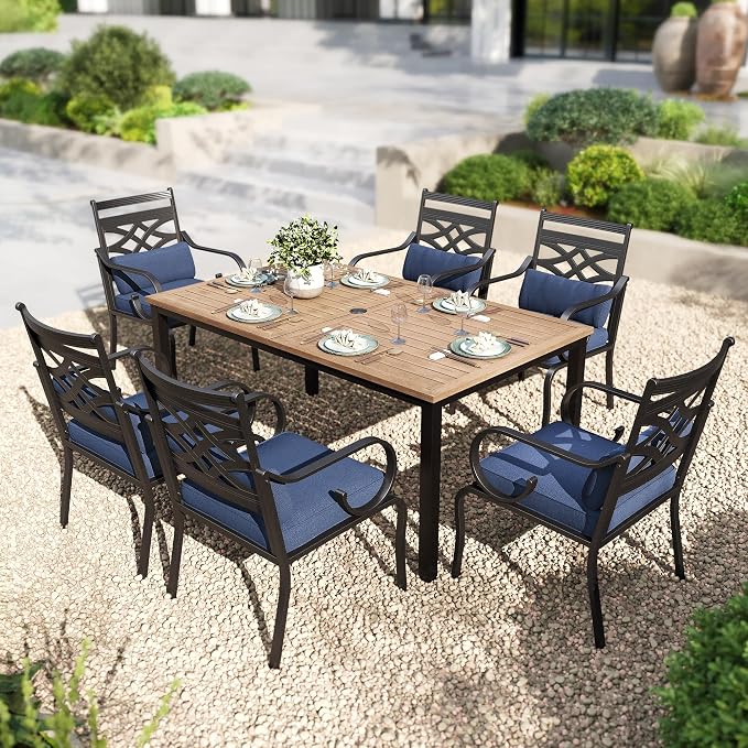 PHI VILLA 7 Pieces Outdoor Dining Set by PHIVILLAThepioneerofcomfortablehouseholdsupplies