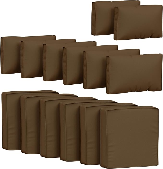 14 Pcs Outdoor Cushion Covers Patio Cushion Slipcovers Replacement Splash Proof by Pakunoda