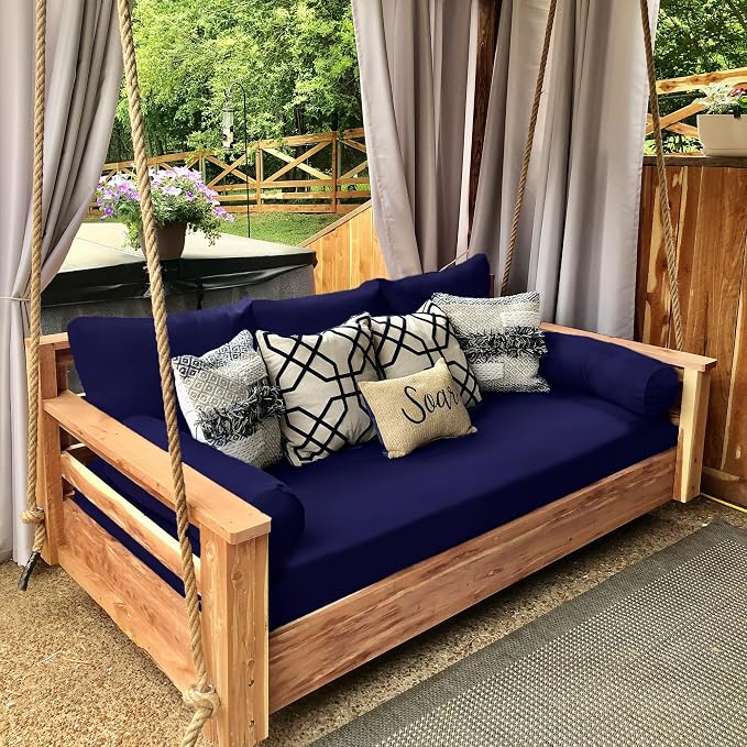 Twin Size Porch Swing Bed Mattress Cushion Cover Set, Waterproof Outdoor Daybed - Image 6