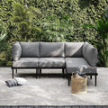Sundale Outdoor 4 Pieces Patio Furniture Set, Metal Sectional Sofa Patio by SundaleOutdoor