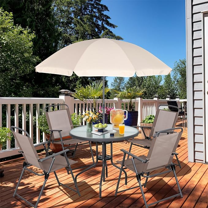 Vongrasig 6 Pieces Folding Patio Dining Set, All Weather Small Metal Outdoor - Image 9