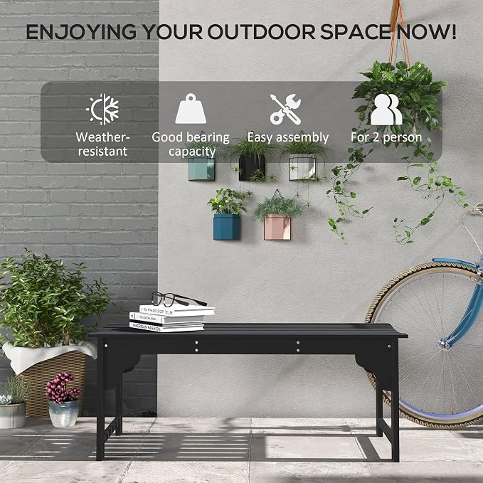 Outsunny Wooden Garden Bench, Outdoor Park Bench - Image 6