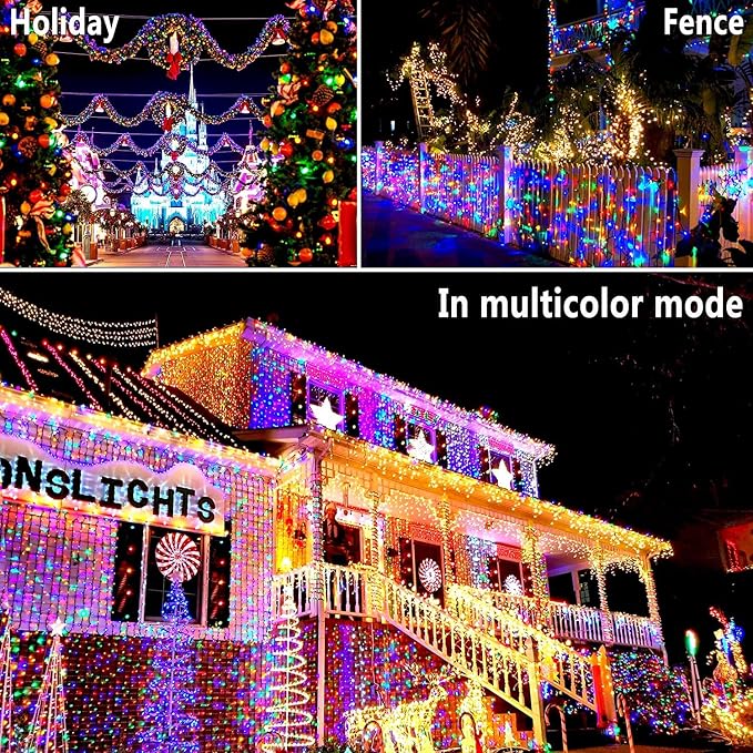 KNONEW 403ft 1000 LED Christmas Lights Color Changing String Lights Outdoor - Image 6