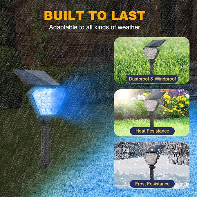 T-SUN Solar Lights Outdoor Waterproof IP65, 12 Pack LED Solar Spot Lights Color - Image 5