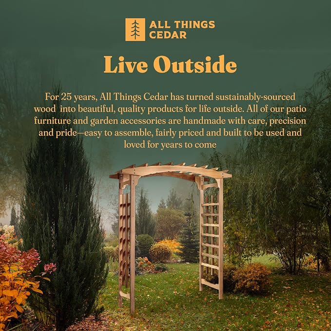 All Things Cedar 6-Foot Pagoda Arbor Garden Arch Trellis - Image 5