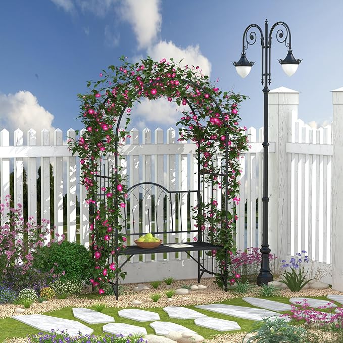 Outsunny Metal Trellis Arbor Arch - Image 2