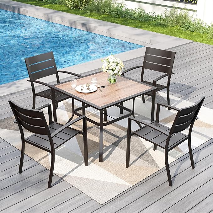 PHI VILLA 5 Pieces Outdoor Patio Dining Set by PHIVILLAThepioneerofcomfortablehouseholdsupplies