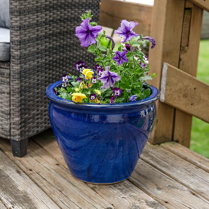 Sunnydaze Large Ceramic Plant Pot - Image 6
