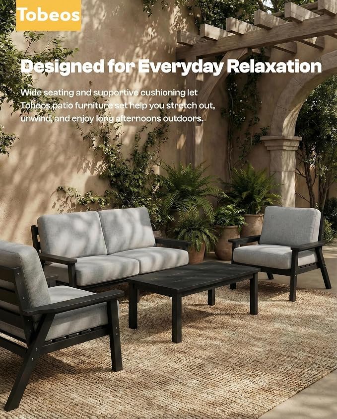 Patio Furniture Set, HDPE Outdoor Sofa Set - Image 7