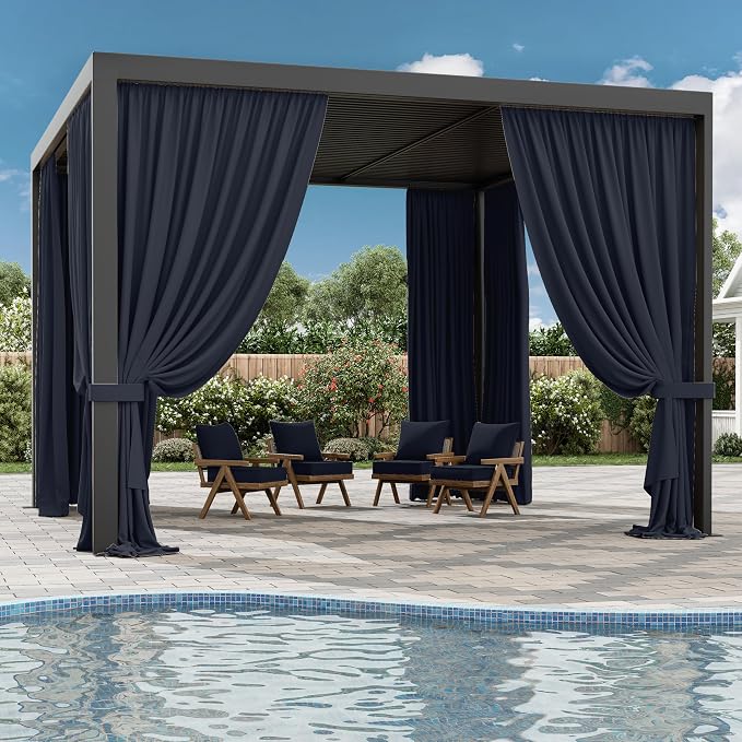 Gazebo Universal Replacement Privacy Curtain, 4-Panels Sidewall Curtains - Image 6