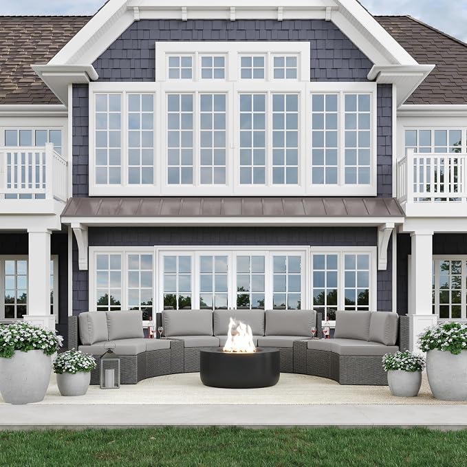 Martha Stewart Bedford Indoor-Outdoor Modular Patio Curved Sectional Sofa Seat - Image 2
