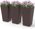 Outsunny Tall Planters for Outdoor Plants Set of 3, 24 in Taper Planters by Outsunny