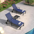 PURPLE LEAF 2 Pieces Outdoor Chaise Lounge Aluminum Patio Lounge Chair by PURPLELEAF