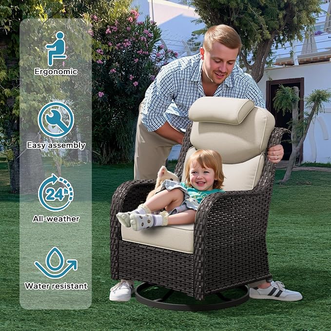 Patio Swivel Rocker Chairs of 2 - Image 8