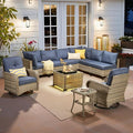 Outdoor Sectional Patio Furniture Set, 10 Pieces Wicker Conversation Sets L by CAODOCPatioFurniture