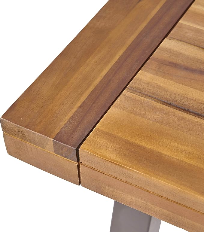 Great Deal Furniture Beau Outdoor Eight Seater Wooden Dining Table, Teak and - Image 9