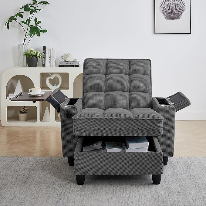Eafurn 6-Position Adjustable Convertible Chaise Lounge Sleeper Chair - Image 3