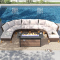 PHI VILLA 7-Piece Half Moon Patio Furniture Set by PHIVILLAThepioneerofcomfortablehouseholdsupplies