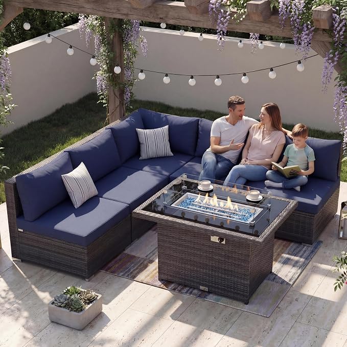 NICESOUL 6 Piece Modern Wicker Patio Furniture Set by NICESOUL