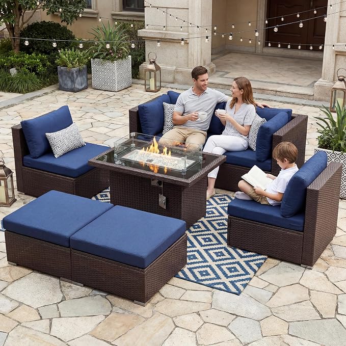 NICESOUL 7 Pcs Patio Conversation Set by NICESOUL