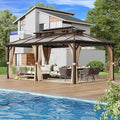 EROMMY 12' x 20' Gazebo Polycarbonate Double Roof Canopy by EROMMY
