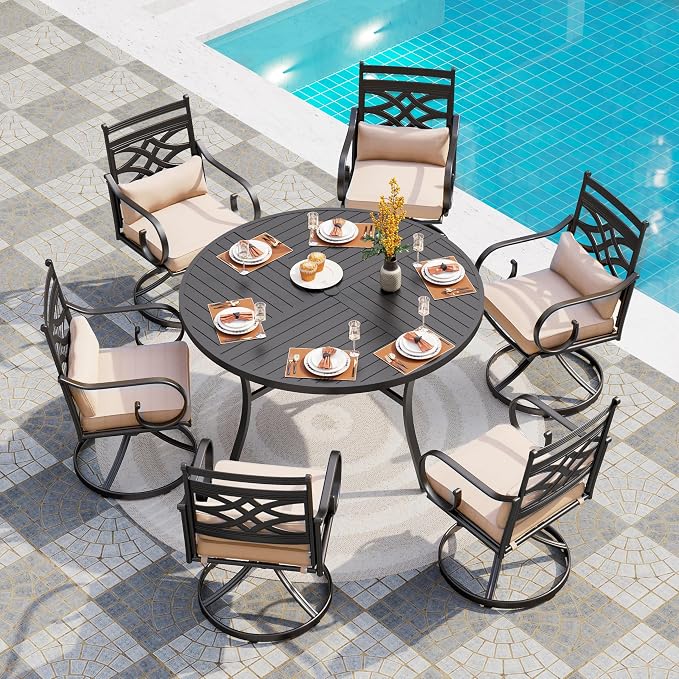 PHI VILLA 7 Pieces Outdoor Dining Set by PHIVILLAThepioneerofcomfortablehouseholdsupplies