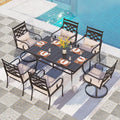 PHI VILLA 7 Pcs Patio Dining Sets, Outdoor Table Chair Set by PHIVILLAThepioneerofcomfortablehouseholdsupplies