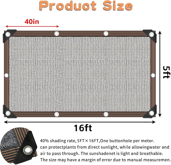 Shade Cloth for Plants Greenhouse, 40-50% Sunblock Shade Sails -for Outdoor - Image 2