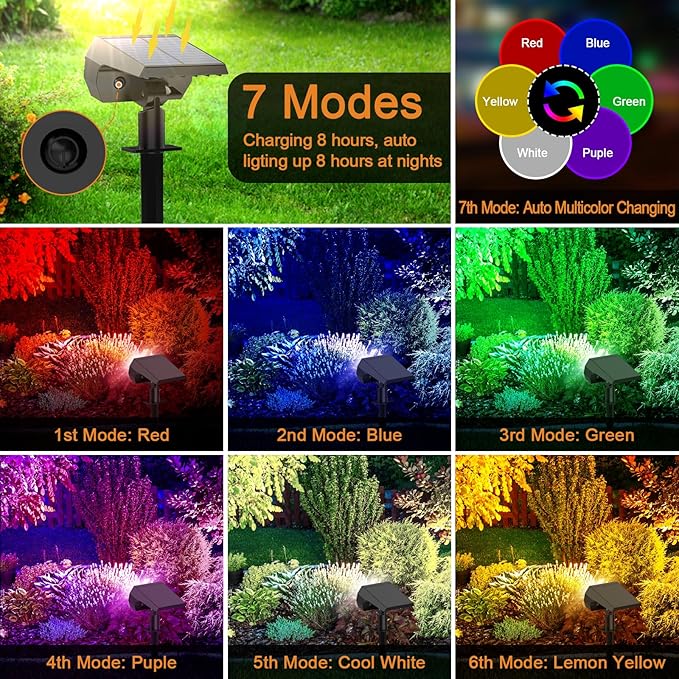 WELALO Solar Color Changing Spot Lights Outdoor, Waterproof Solar Halloween - Image 3