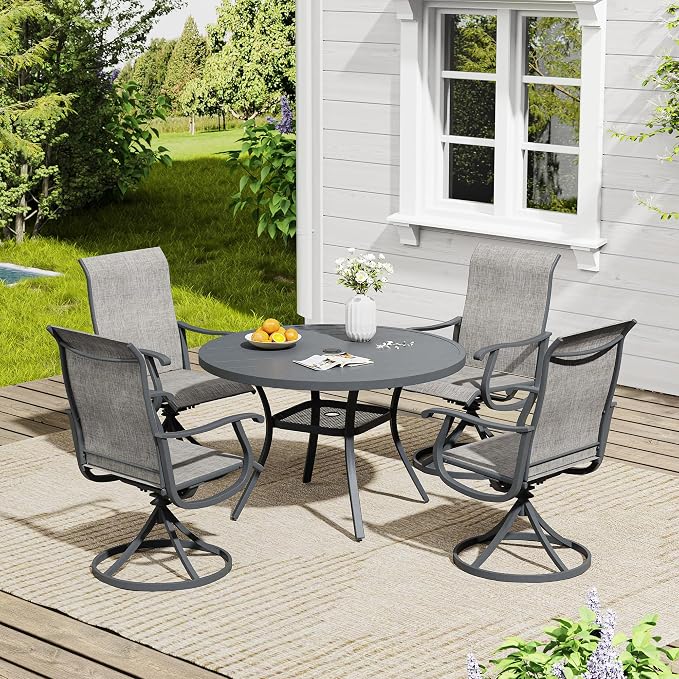 VICLLAX 40.6" Round Patio Table, Outdoor Dining Table - Image 7