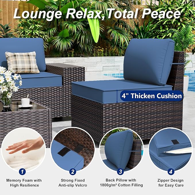 9 Pieces Patio Furniture Set - Image 5