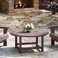 WestinTrends Malibu Low Outdoor HDPE Round Patio Coffee Table, Dark Brown by WestinTrends
