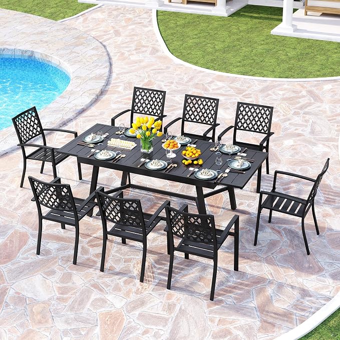 PHI VILLA 9 Pieces Outdoor Dining Set - Image 4