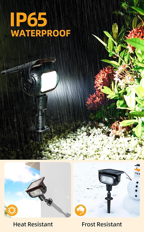 ROSHWEY Solar Spot Lights Outdoor, Waterproof Spotlights - Image 5