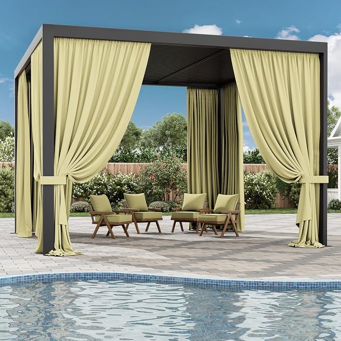 Gazebo Universal Replacement Privacy Curtain, 4-Panels Sidewall Curtains - Image 6