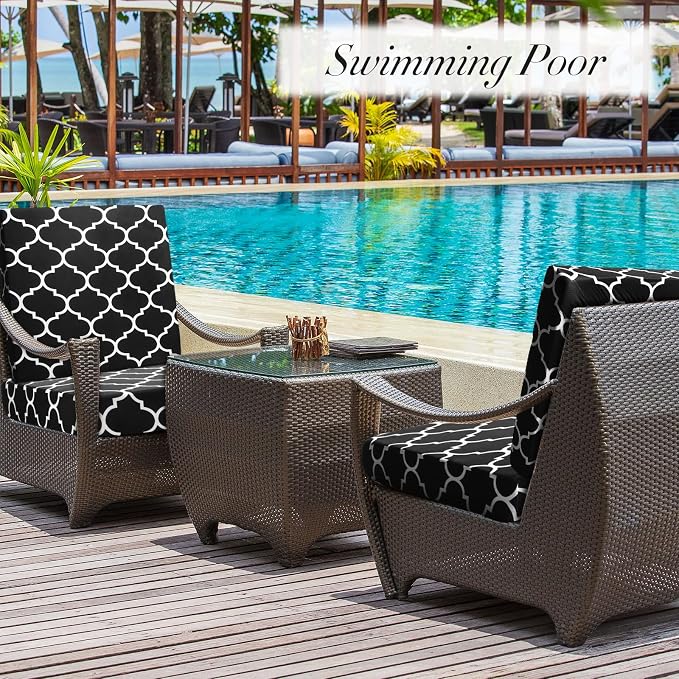Newwiee 8 Pcs Stretch Patio Outdoor Cushion Covers Waterproof Replacement Sofa - Image 5