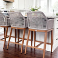 PURPLE LEAF Patio Sunbrella Counter Height Bar Stools 24" H Set of 2 Modern by PURPLELEAF