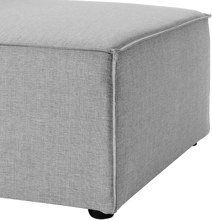Modway Saybrook Outdoor Patio Upholstered Sectional Sofa Armless Chair in Gray - Image 7