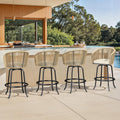 YITAHOME Patio Bar Stools Set of 4, Counter Height Swivel Bar Stools by YITAHOME