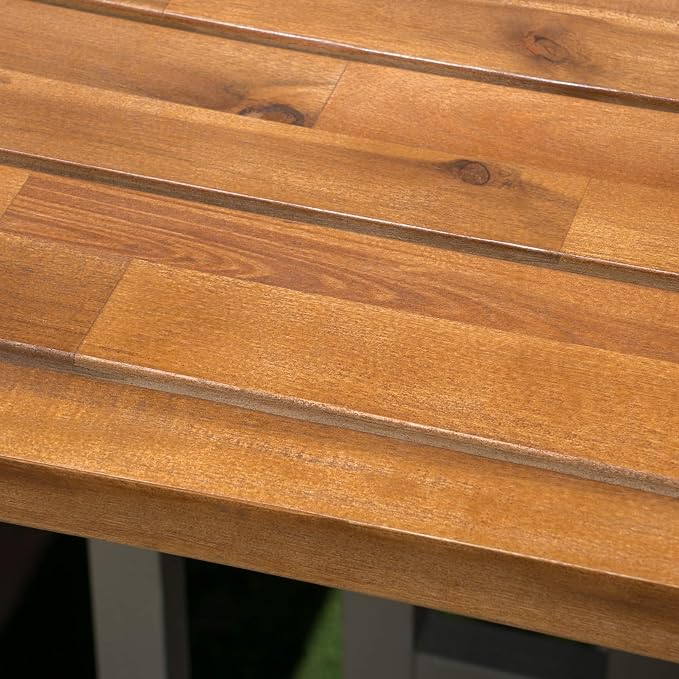 Christopher Knight Home Caribbean Outdoor Acacia Wood Balcony Bar Set, 3-Pcs Set - Image 6