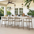 Bar Stools Set of 4, 24.8'' Aluminum Outdoor Bar Stool by COZYMAN