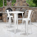 Flash Furniture Commercial Grade 23.75" Square White Metal Indoor-Outdoor Bar by FlashFurniture