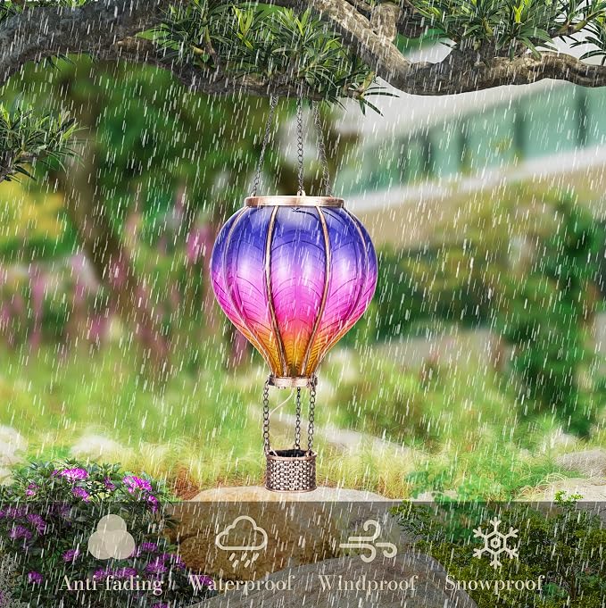 TERESA'S COLLECTIONS 2 Pack Hanging Solar Lantern Outdoor Garden Decor - Image 7